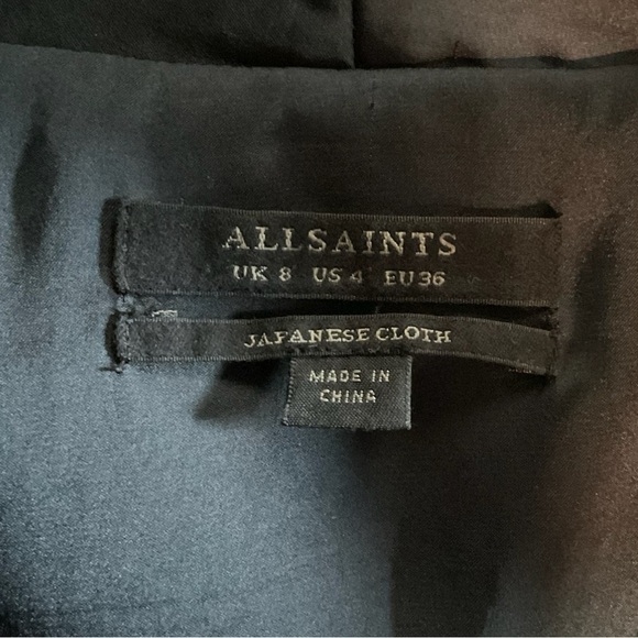 All Saints Elegant Navy Blue Silky Dress - Picture 4 of 5